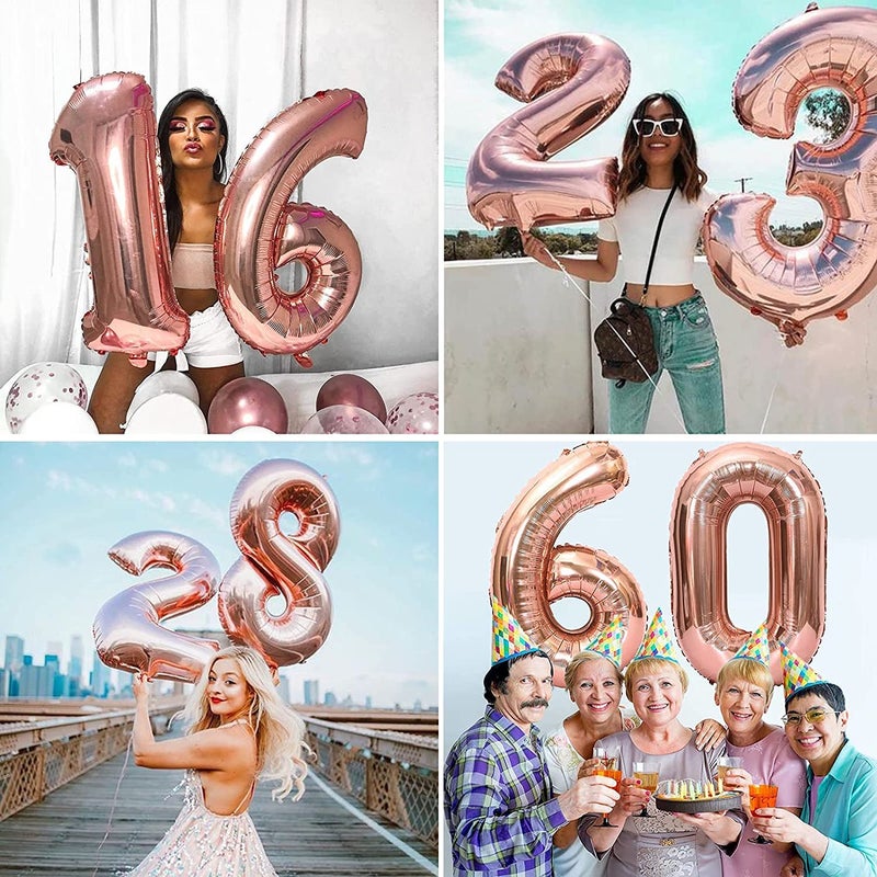 DelightBox 40 Inch Rose Gold Jumbo 5 Number Balloons Huge Giant Balloons Foil Mylar Number Balloons for Birthday Party,Wedding, Bridal Shower Engagement Photo Shoot, Anniversary (Rose Gold,Number 5) - Image 5